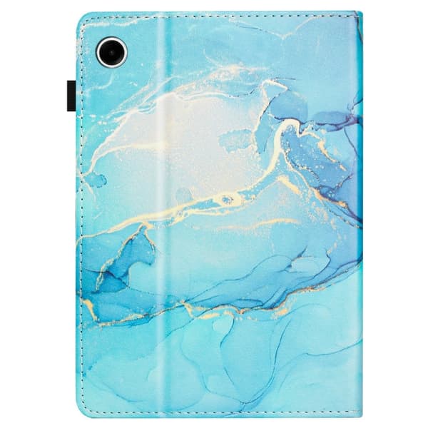 Samsung Galaxy Tab A9+ / A11+ Marble Litchi Läderfodral Grön