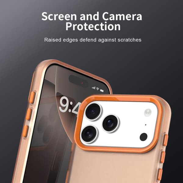 iPhone 18 Pro Max / iPhone 17 Pro Max Skal - Candy PC Hybrid TPU Stöttålig Orange