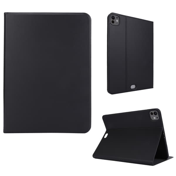 iPad Pro 11 2024 Skal i Stretch Voltage Plain Läderfodral Svart