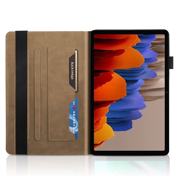 Samsung Galaxy Tab S9 / S9 FE Skal i Läder - Life Tree Series Horisontell Flip Brun