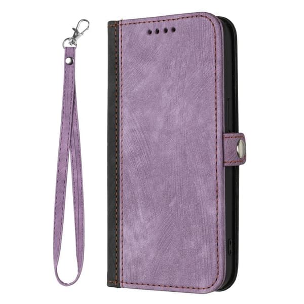 Redmi Note 14 Pro 4G - Sidobuckle Dubbelvikts Handrem Läder fodral Purpur