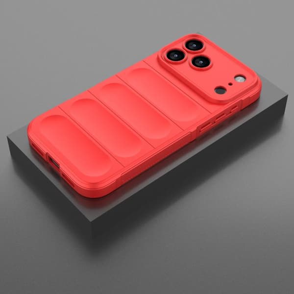 iPhone 18 Pro / iPhone 17 Pro Skal Magic Shield TPU + Flanell Röd