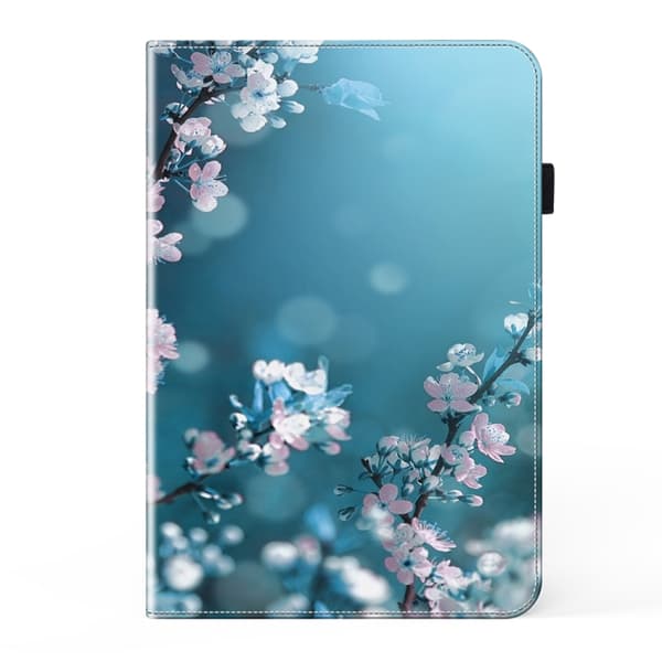Samsung Galaxy Tab S9/S9 FE Läderfodral med Kristalltextur Plommonblomma