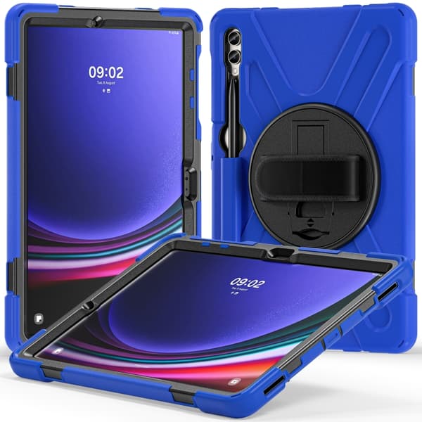 Samsung Galaxy Tab S9+/S8+ Rotationshandtag TPU + PC Tabletfodral Blå