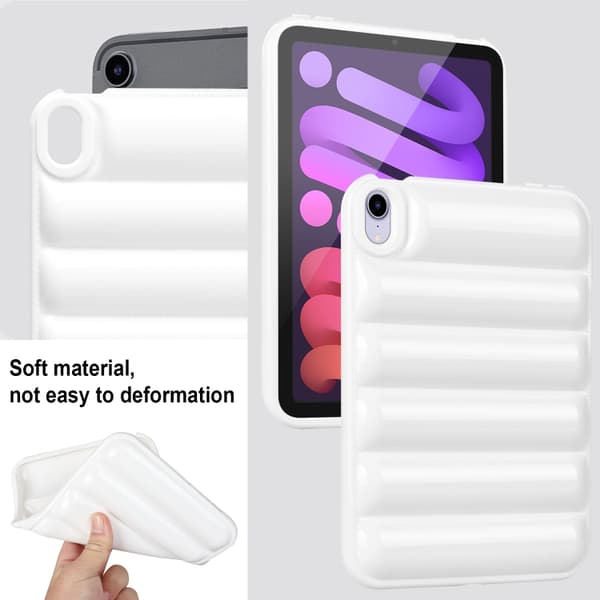 iPad mini 2024 / mini 6 Skal med Eiderdown Kudde - Stötsäker Tablet Case Vit