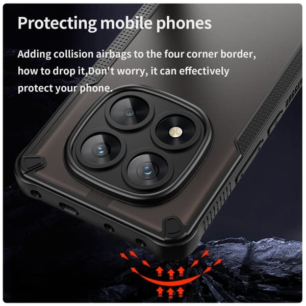 Redmi Note 14 Pro 5G - Armor Glaze PC Hybrid TPU Mobilskal Svart