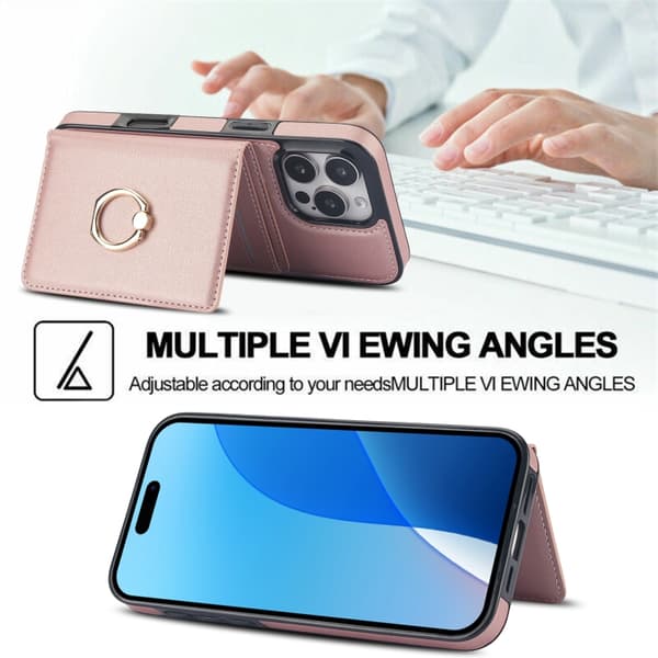 iPhone 16 Pro Max RFID Antistöld Kort Ringhållare Skal Roséguld