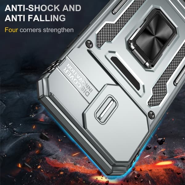 iPhone 16 Pro Max Skal med Armor PC + TPU Kameraskydd Grå