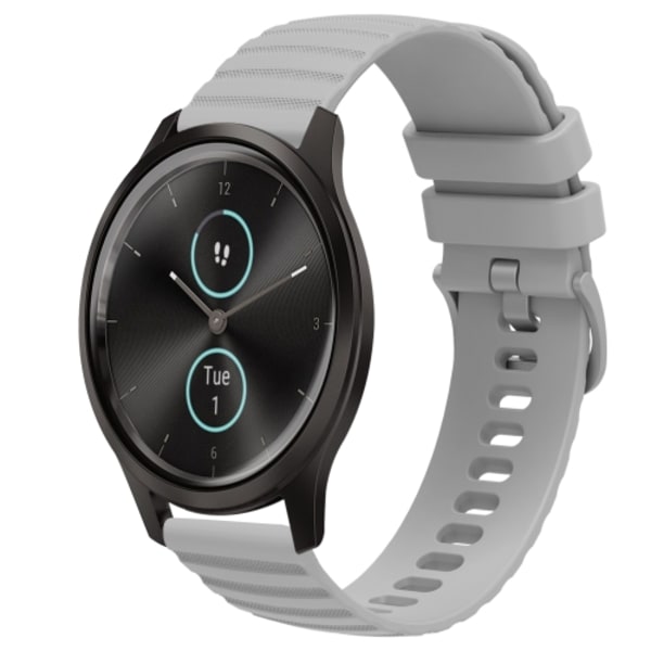 För Garminmove Style 20 mm Wavy Dot Pattern Solid Color Silikon Watch Band Grey