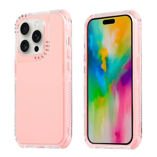 iPhone 16 Pro Skal 3 1 Solid Färg Transparent Ram PC + TPU Rosa
