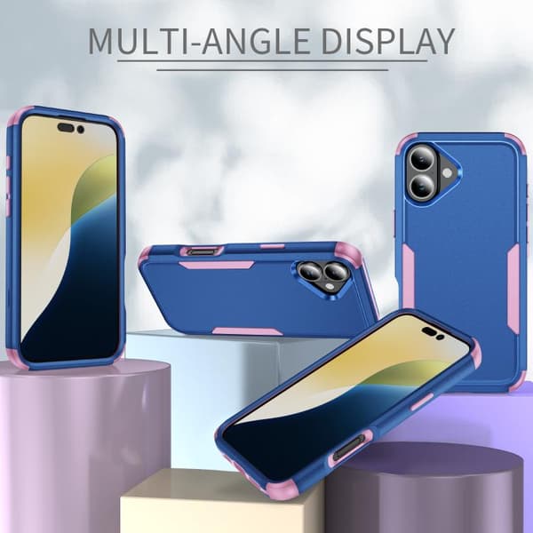 iPhone 17 Skal - TPU + PC, Stötabsorberande Kungsblå + Rosa