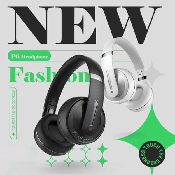P6 Bluetooth 5.1 Trådlöst Stereoheadset med Mikrofon Vit