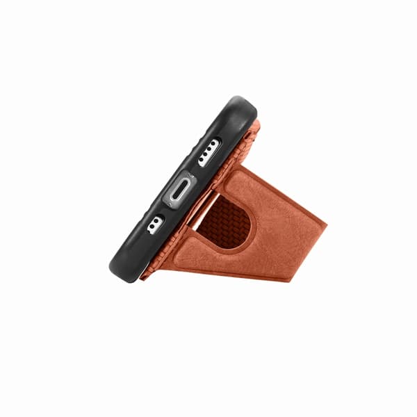 iPhone 16 Pro Max K-formad Kolfiber Plånbok Flip Card Skal Brun