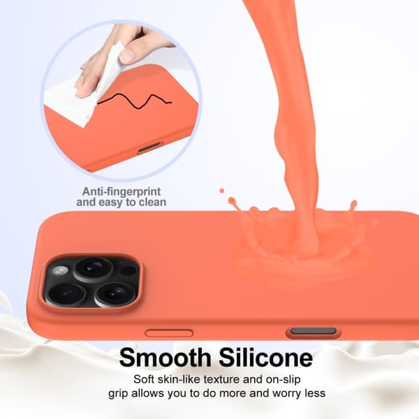 iPhone 16 Pro Max Shockproof Silikon Magsafe Skal Guldorange