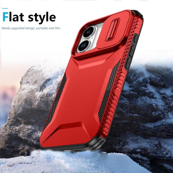 iPhone 17 Skal med Glidande Camshield Röd