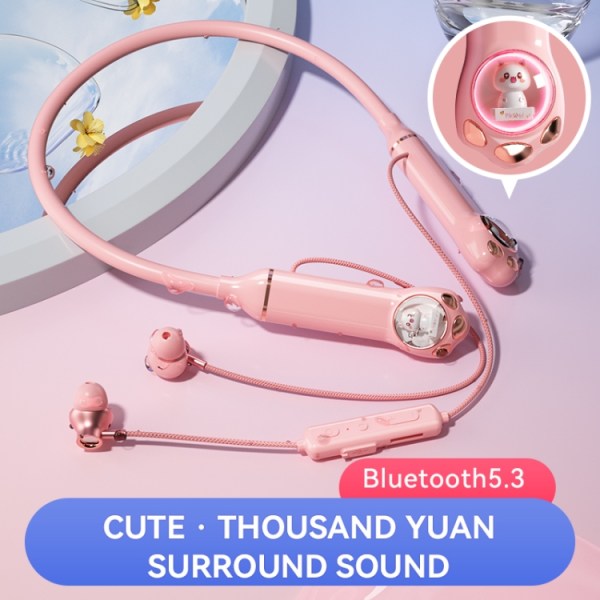 K1692 Meow Planet Halsmonterade brusreducerande sport Bluetooth-hörlurar Blå