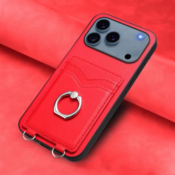 iPhone 18 Pro Max / iPhone 17 Pro Max Skal med R20 Ringkortshållare Röd