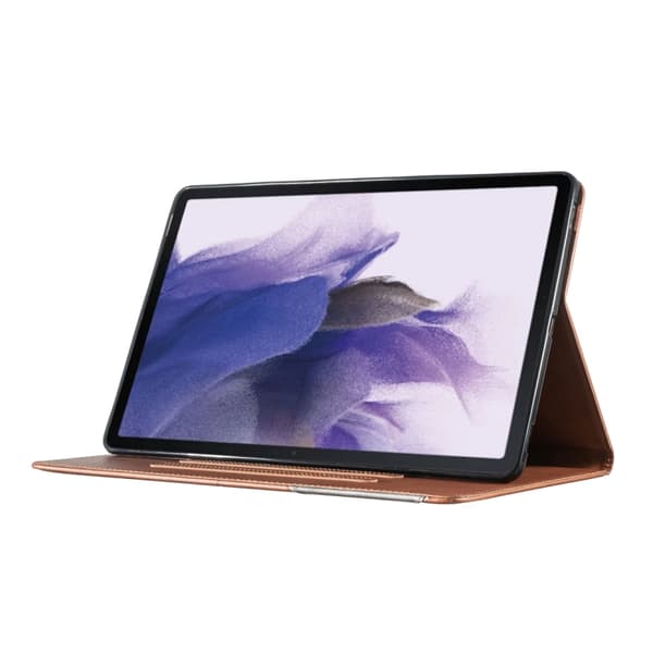 Samsung Galaxy Tab S7 FE/S7+/S8+ Prismatisk läderfodral Brun