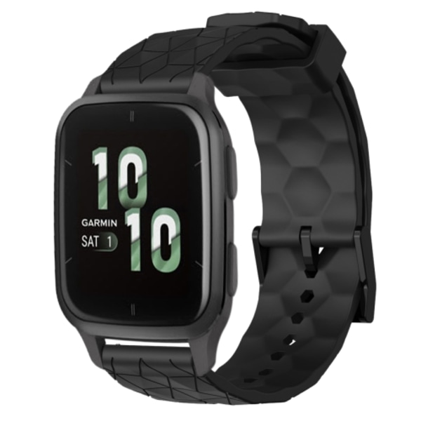 För Garmin Forerunner Sq2 20 mm fotbollsmönster i enfärgad watch Black