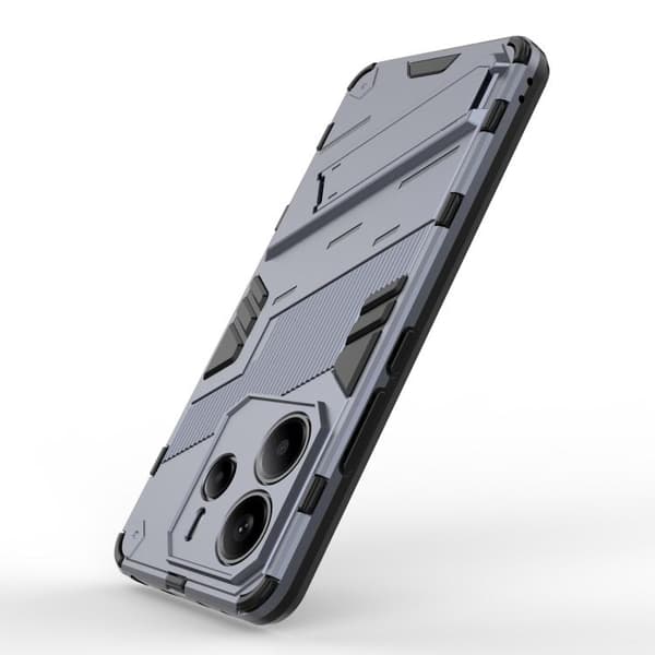 Redmi Note 14 4G - Punk Armor 2 i 1 PC + TPU Mobilskal med Ställ, Grå