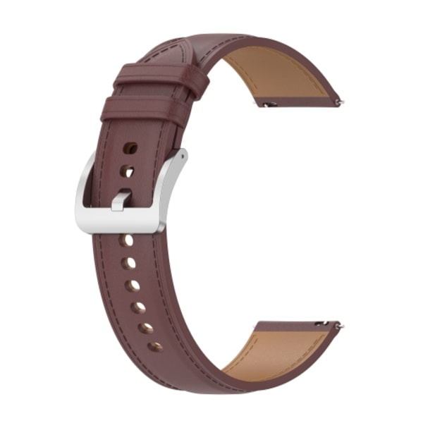 För Garmin VivoMove Style-präglat watch i äkta läder Dark Brown