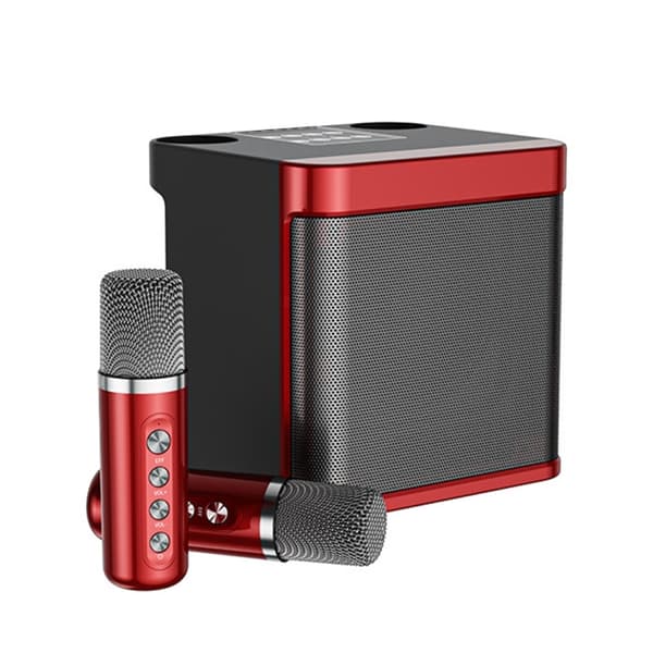 YS-203 Bluetooth Karaoke-högtalare Trådlös mikrofon (röd)