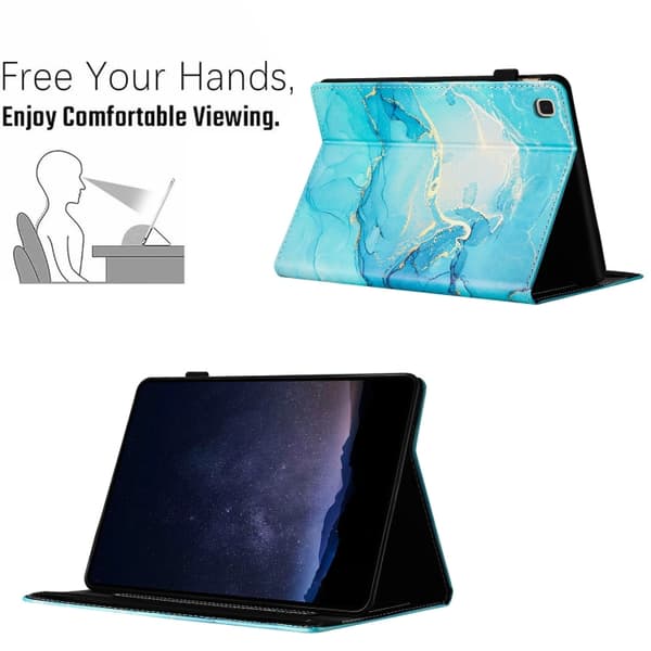 Samsung Galaxy Tab A7 Lite / T220 Marble Litchi Läderfodral Grön
