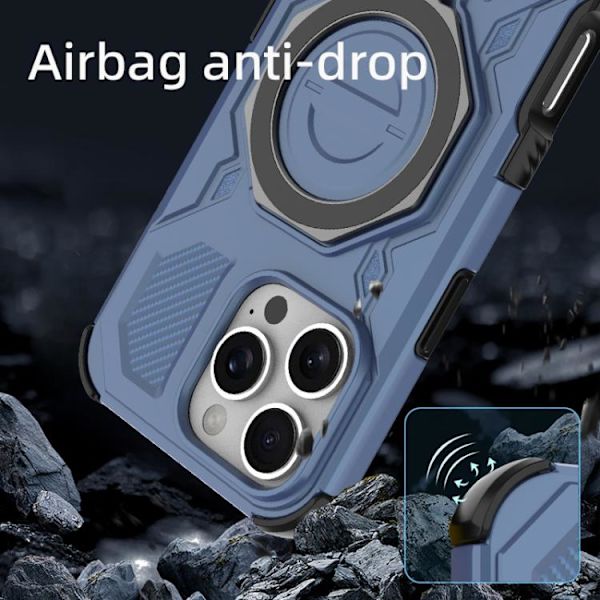 iPhone 16 Pro Max J-20 Solid Color MagSafe Magnetisk TPU+PC Skal Grå
