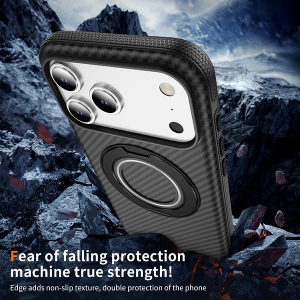 iPhone 17 Pro Skal - Kolfiber med MagSafe C-Typ Svart