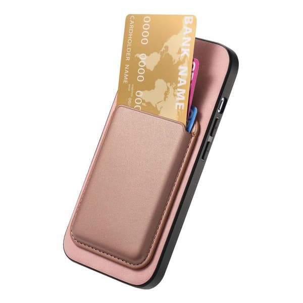 iPhone 17 Pro Retro Magsafe Kortväska PU Bakskal Rosa