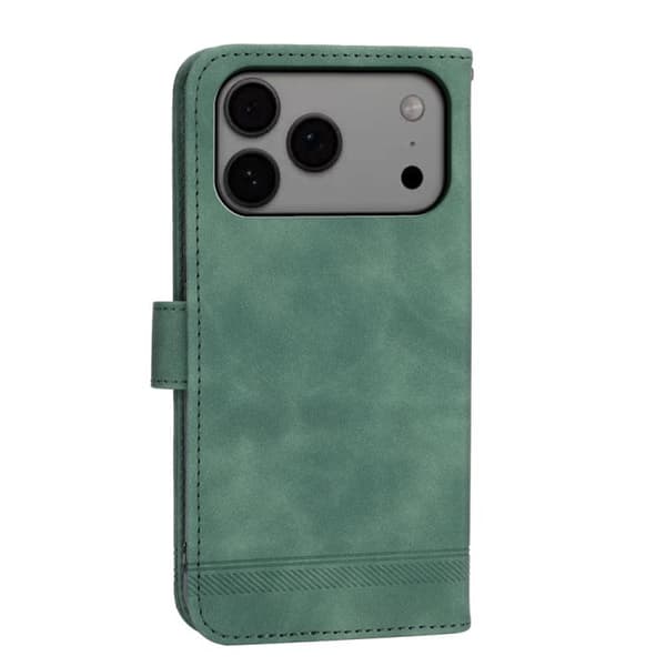 iPhone 17 Pro Max Skal läderfodral Dierfeng Dream Line TPU Hybrid Grön