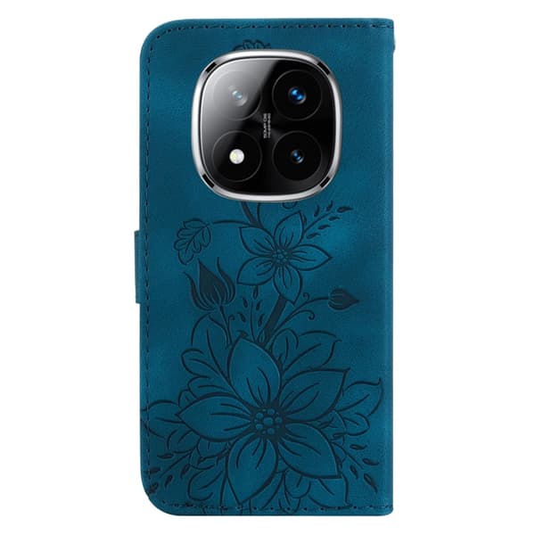 Redmi Note 14 Pro / Note 14 Pro+ 5G - Lily Prägling Läderfodral Mörkblå