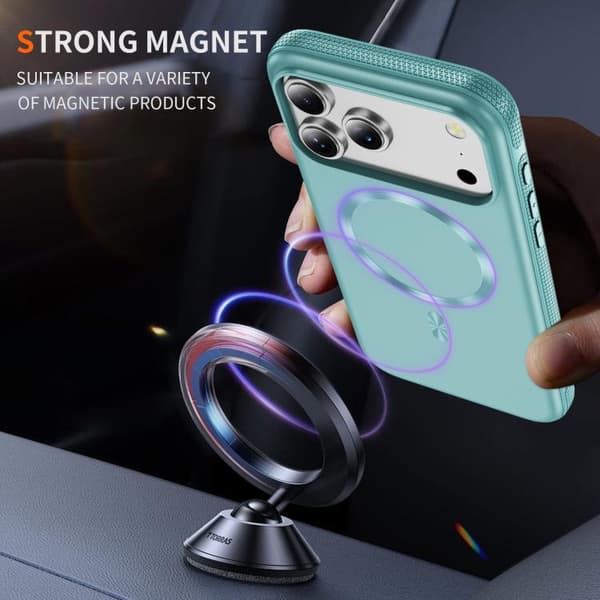 iPhone 18 Pro / iPhone 17 Pro Skal med Imitation Original CD Textur Magsafe PC Hybrid TPU Ljusblå