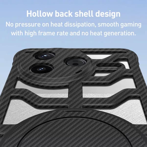 Redmi K80 - Hållet Kolfiber Rotationsfäste MagSafe fodral Grå