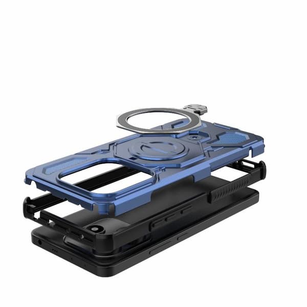 Redmi Note 14 5G J-20 - Solid Färg MagSafe Magnetisk TPU+PC Mobilskal Blå