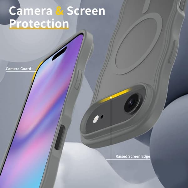 iPhone 17 Air Skal med Vågtextur och MagSafe Grå