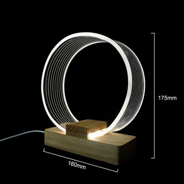 USB Akryl Ring Bordslampa Nattlampa