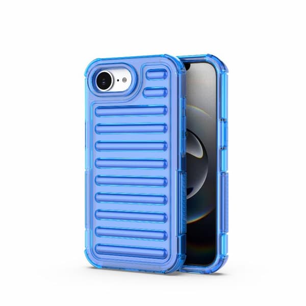iPhone 18 Pro / iPhone 17 Pro Skal - hög transparens TPU hybrid PC med airbag Transparent blå