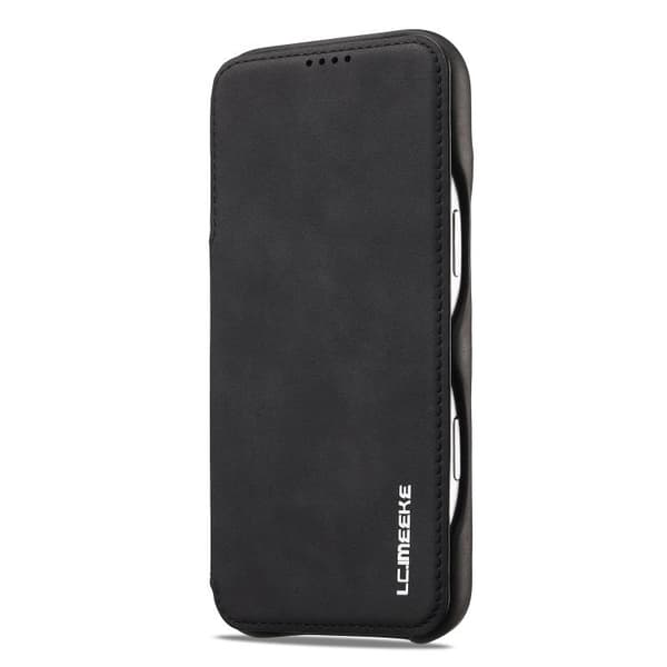 iPhone 18 Pro Max / iPhone 17 Pro Max Skal läderfodral LC.IMEEKE Hon Ancient Series Flip Svart