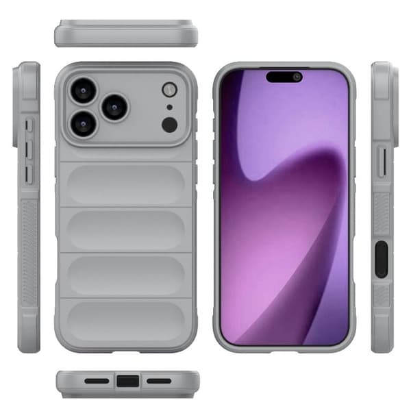 iPhone 18 Pro / iPhone 17 Pro Skal Magic Shield TPU + Flanell Grå