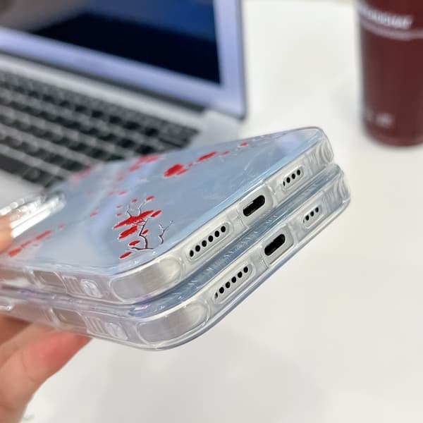 iPhone 16 Pro Max Skal med Elektropläterad Blomtextur Blommor SH4