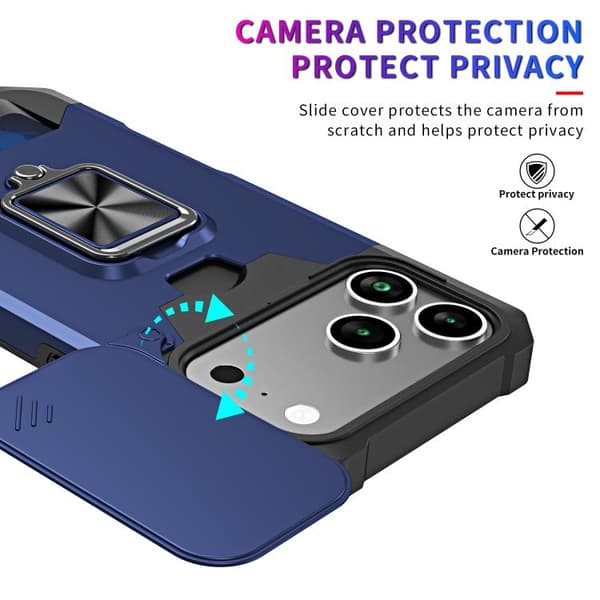 iPhone 18 Pro Max / iPhone 17 Pro Max Skal med Kameraskydd och Kortfack - PC+TPU Mörkgrön