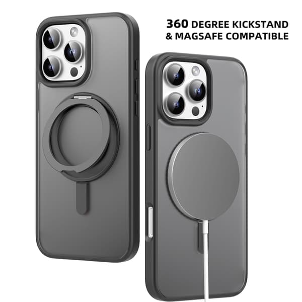 iPhone 16 Pro Mutural Armor Series MagSafe Magnetisk Hållare Skal Grå