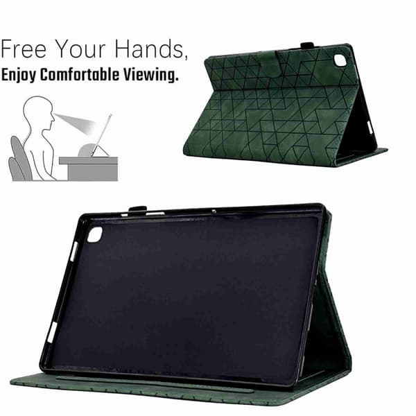 Samsung Galaxy Tab A7 Lite T220 Rhombus TPU Läderfodral Grön