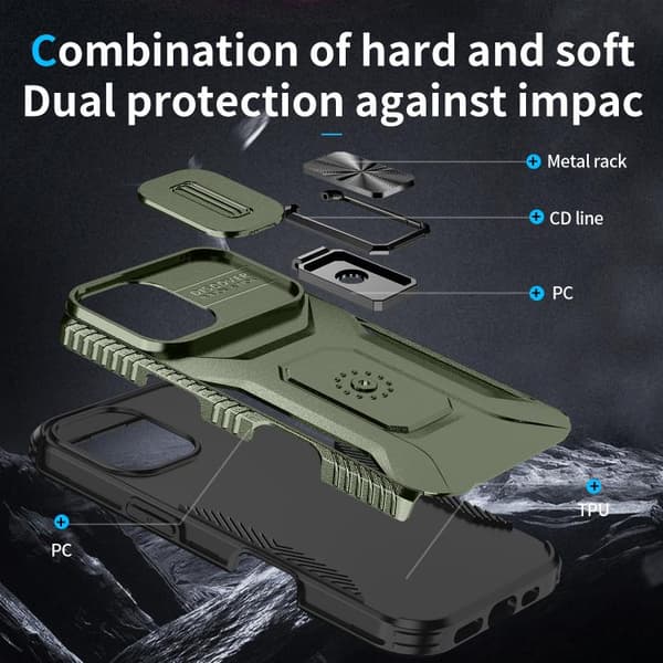 iPhone 17 Skal med Sliding Camshield Holder Alpingrön