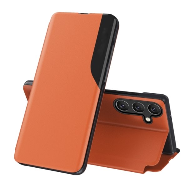 Samsung Galaxy S24+ 5G Skal i Läder med Flip Holder Orange