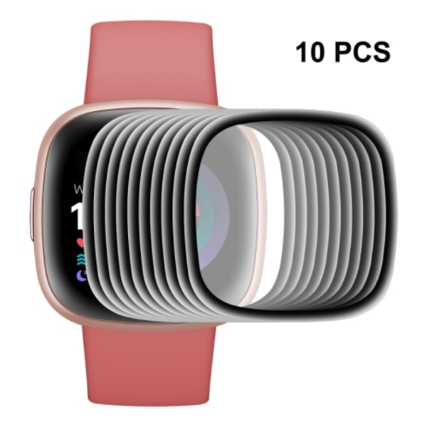 10 st för Fitbit Versa 4 / Sense 2 3D Full Coverage Soft PC Edge + PMMA HD skärmskyddsfilm