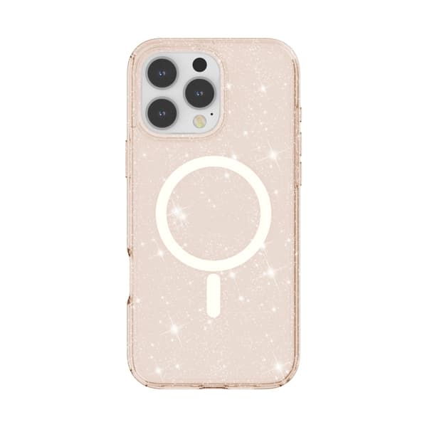 iPhone 16 Pro Terminator Stil Glitter Pulver MagSafe Magnetisk Skal Guld