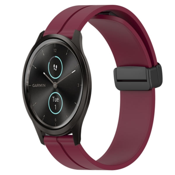 För Garmin Garminmove Style 20 mm enfärgad magnetlås i watch Wine Red