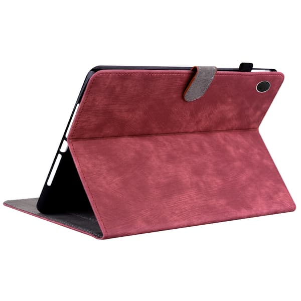 Samsung Galaxy Tab A9 / A11 Tiger Mönster Flip Läderfodral Röd